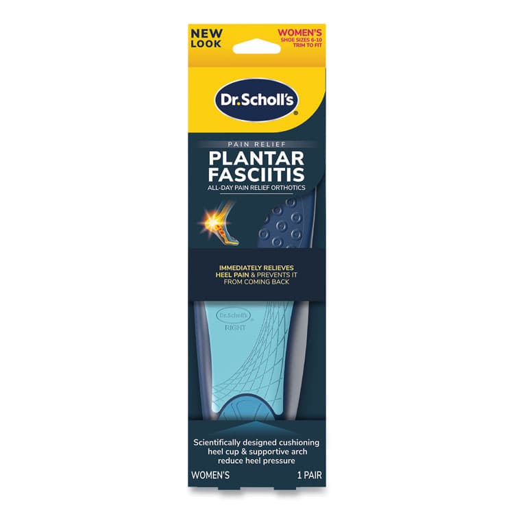 SCHOLL'S WELLNESS COMPANY LLC Plantar Fasciitis All Day Pain Relief Orthotics for Women, Women's Sizes 6 to 10, Blue (DSC59038)