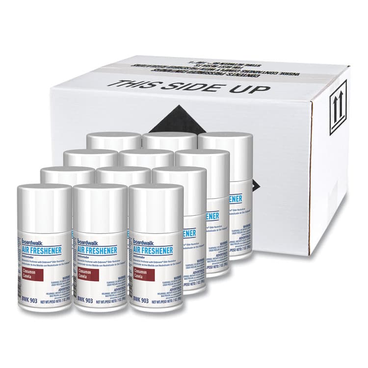 BOARDWALK Metered Air Freshener Refill, Cinnamon Sunset Scent, 7 oz Aerosol Spray, 12/Carton (BWK903)