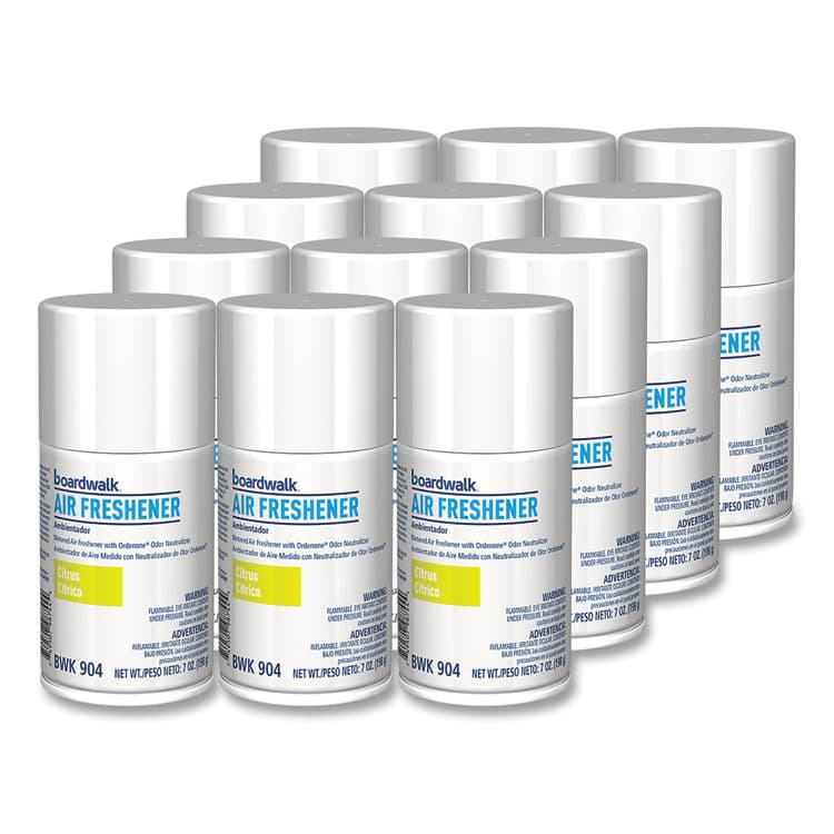 BOARDWALK Metered Air Freshener Refill, Citrus Sunrise Scent, 7 oz Aerosol Spray, 12/Carton (BWK904) thumbnail 3