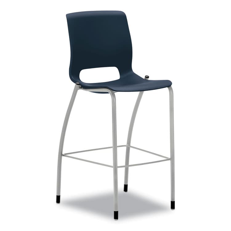 HON COMPANY Motivate Four-Leg Cafe Height Stool, Supports Up to 300 lb, 30" Seat Height, Regatta Seat, Regatta Back, Platinum Base (HONMG5NEREPLAT)