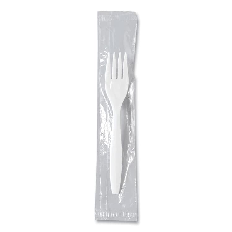 DART Regal Mediumweight Cutlery, Individually Wrapped, Fork, Plastic, White, 1,000/Carton (SCCMOW10007) thumbnail 2