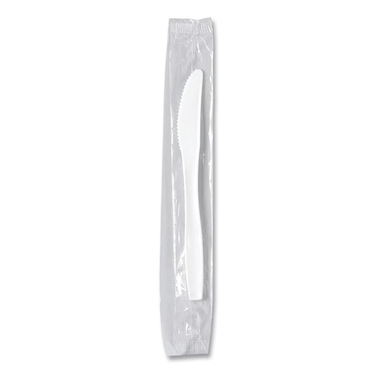 DART Regal Mediumweight Cutlery, Individually Wrapped, Knife, Plastic, White, 1,000/Carton (SCCMOW20007)