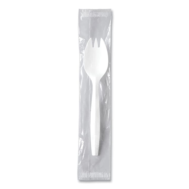 DART Regal Mediumweight Cutlery, Individually Wrapped, Spork, Plastic, White, 1,000/Carton (SCCMOW60007)
