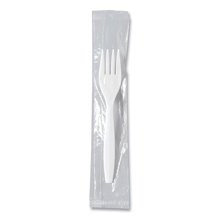 DART Regal Mediumweight Cutlery, Individually Wrapped, Fork, Plastic, White, 1,000/Carton (SCCMOW10007)