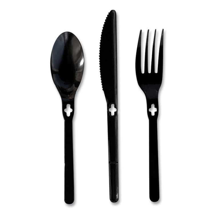 TEAM THREE GROUP Spoon WeGo Polystyrene, Spoon, Plastic, Black, 1,000/Carton (WEG54101100) thumbnail 2