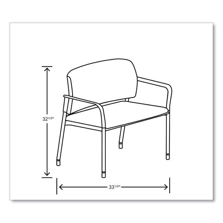 HON COMPANY Accommodate Series Bariatric Chair with Arms, 33.5" x 21.5" x 32.5", Flint Seat, Flint Back, Charblack Legs (HONSB50FESX39CB) thumbnail 3