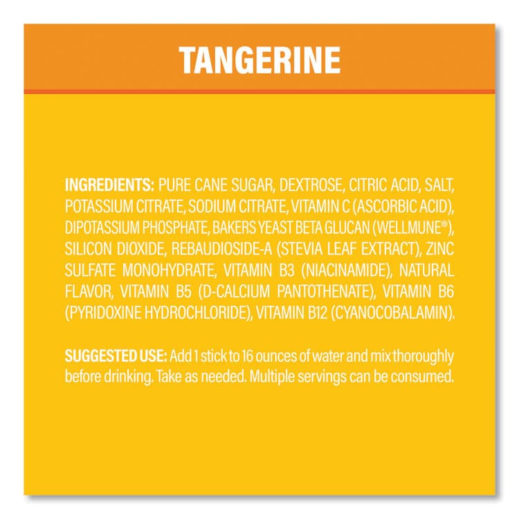 UNILEVER Immune Support, Tangerine, 0.56 oz Packet, 10/Pack (GRR22002080) thumbnail 2