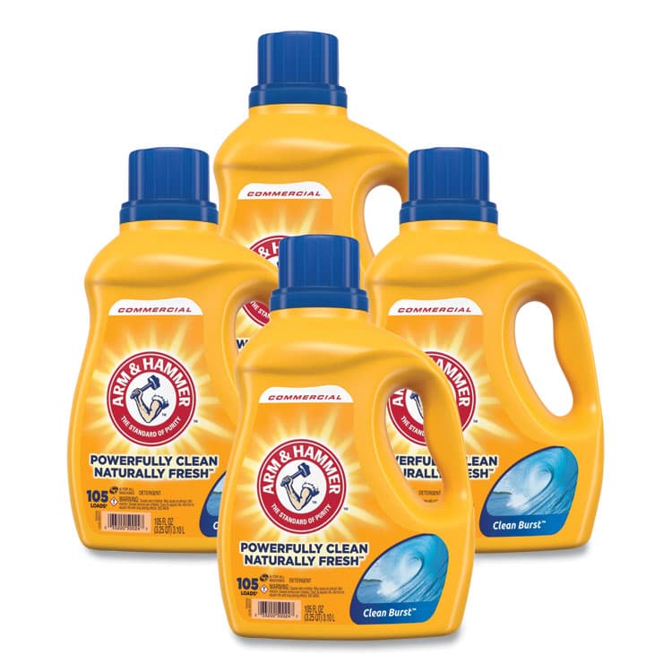 CHURCH & DWIGHT CO., Dual HE Clean-Burst Liquid Laundry Detergent, 105 oz Bottle, 4/Carton (CDC3320050024)