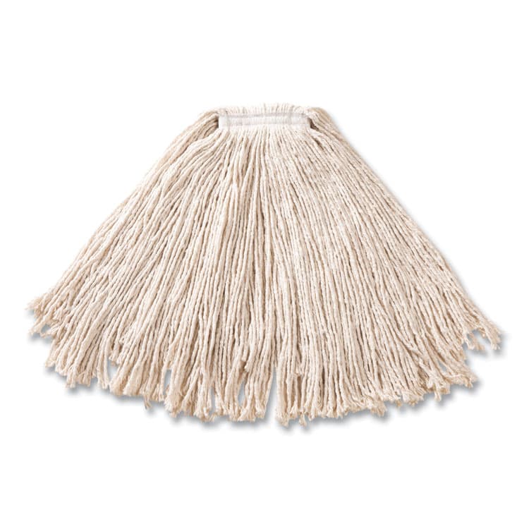 RUBBERMAID COMMERCIAL PROD. Cut-End Cotton Wet Mop Heads, Cotton/Plastic, White, 12/Carton (RCPFGF51800WH00)