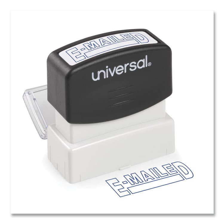 UNIVERSAL OFFICE PRODUCTS Message Stamp, E-MAILED, Pre-Inked One-Color, Blue (UNV10058)