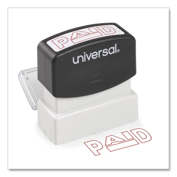UNIVERSAL OFFICE PRODUCTS Message Stamp, PAID, Pre-Inked One-Color, Red (UNV10062)