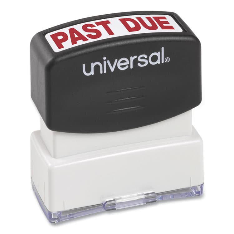 UNIVERSAL OFFICE PRODUCTS Message Stamp, PAST DUE, Pre-Inked One-Color, Red (UNV10063) thumbnail 2