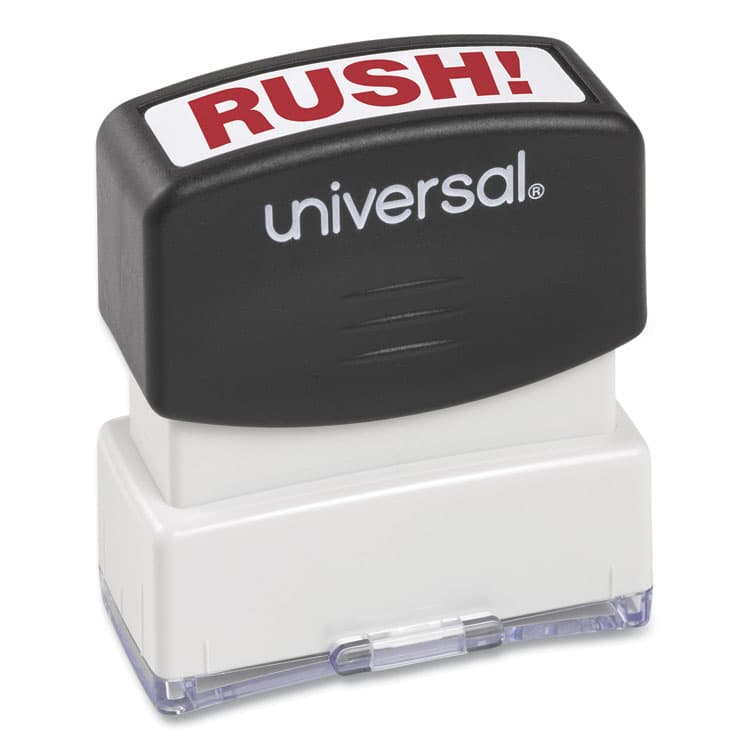 UNIVERSAL OFFICE PRODUCTS Message Stamp, RUSH, Pre-Inked One-Color, Red (UNV10069) thumbnail 2
