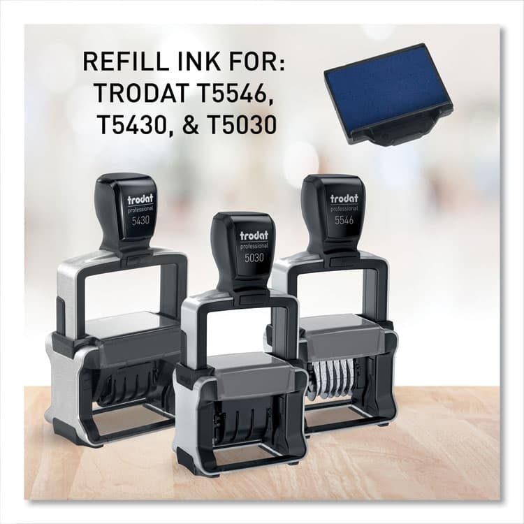 TRODAT T5430 Professional Replacement Ink Pad for Trodat Custom Self-Inking Stamps, 1" x 1.63", Blue (USSP5430BL) thumbnail 2