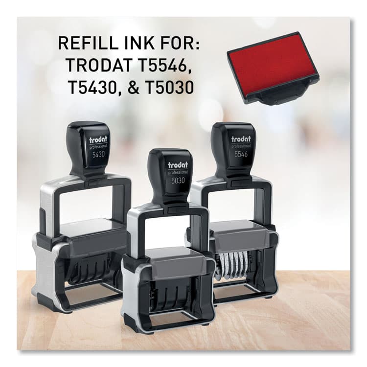 TRODAT T5430 Professional Replacement Ink Pad for Trodat Custom Self-Inking Stamps, 1" x 1.63", Red (USSP5430RD) thumbnail 4