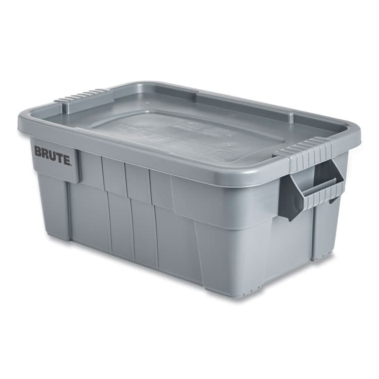 RUBBERMAID COMMERCIAL PROD. BRUTE Tote with Lid, 14 gal, 27.5" x 16.75" x 10.75", Gray (RCP9S30GRAEA) thumbnail 2