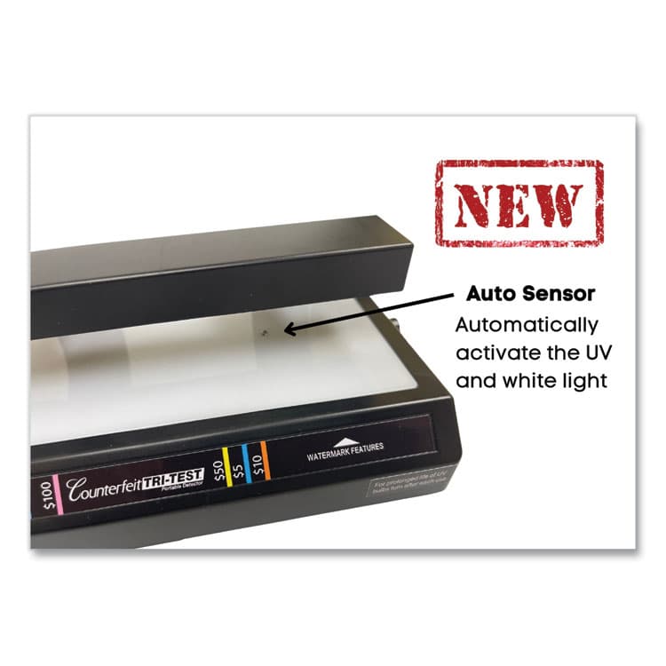 DRI-MARK PRODUCTS Tri Test Counterfeit Bill Detector for USD and Most International Currencies, 3 Detection Methods, 7" x 4" x 2.5", Black (DRI351TRI) thumbnail 3