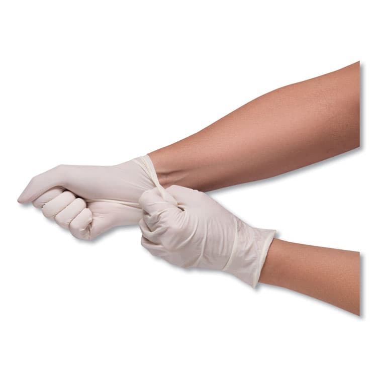 SEMPERMED USA, . Stretch Vinyl Examination Gloves, Powder-Free, X-Large, 5 mil Thick, 9.45" Long, Cream, 100/Box, 10 Boxes/Carton (SEZSCVNP105) thumbnail 2