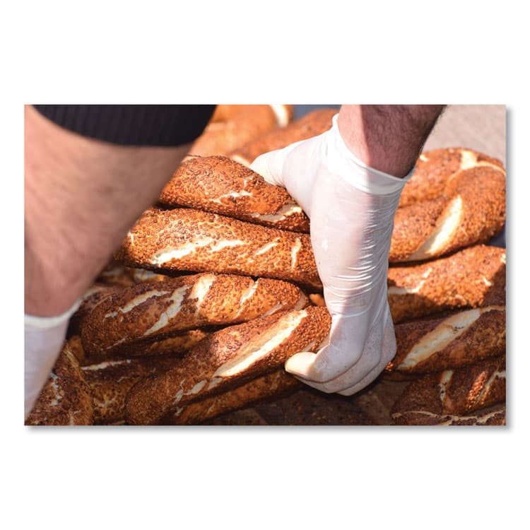 SEMPERMED USA, . Stretch Vinyl Examination Gloves, Powder-Free, Medium, 5 mil Thick, 9.45" Long, Cream, 100/Box (SEZSCVNP103BX) thumbnail 4