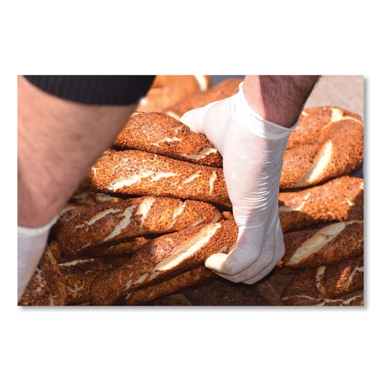 SEMPERMED USA, . Stretch Vinyl Examination Gloves, Powder-Free, Large, 5 mil Thick, 9.45" Long, Cream, 100/Box, 10 Boxes/Carton (SEZSCVNP104) thumbnail 4