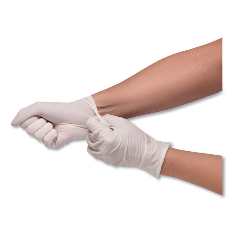 SEMPERMED USA, . Stretch Vinyl Examination Gloves, Powder-Free, Medium, 5 mil Thick, 9.45" Long, Cream, 100/Box, 10 Boxes/Carton (SEZSCVNP103) thumbnail 4