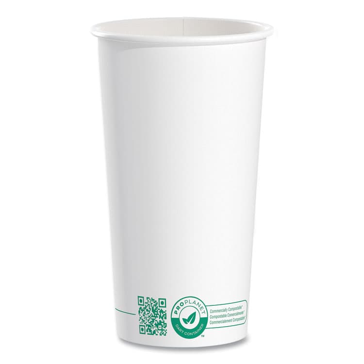 DART Compostable Paper Hot Cups, ProPlanet Seal, 20 oz, White/Green, 600/Carton (SCC420PLAPLANET)