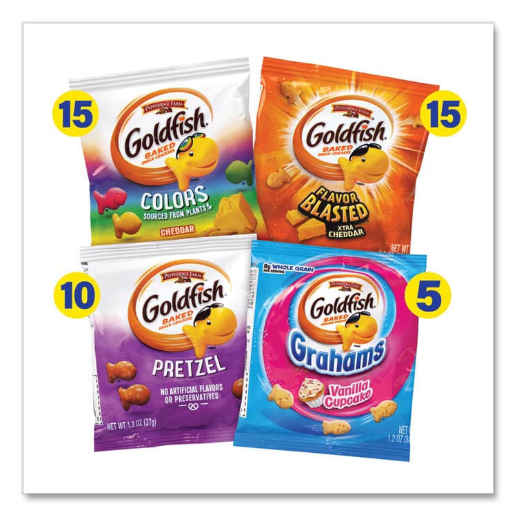 PEPPERIDGE FARM, Goldfish Sweet and Savory Variety Pack, Assorted Flavors, 45/Carton (GRR22002172) thumbnail 2