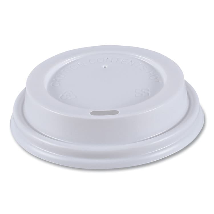BOARDWALK Hot Cup Lids, Fits 8 oz Hot Cups, Plastic, White, 50/Sleeve, 20 Sleeves/Carton (BWKHOTWH8) thumbnail 2