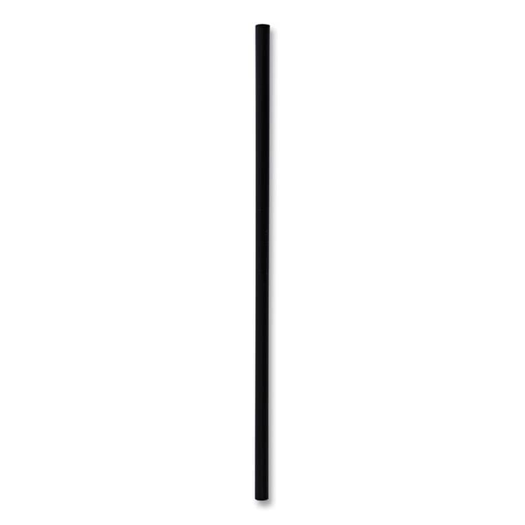 BOARDWALK Wrapped Jumbo Straws, 7.75", Polypropylene, Black, 250/Pack, 50 Packs/Carton (BWKJSTW775B)