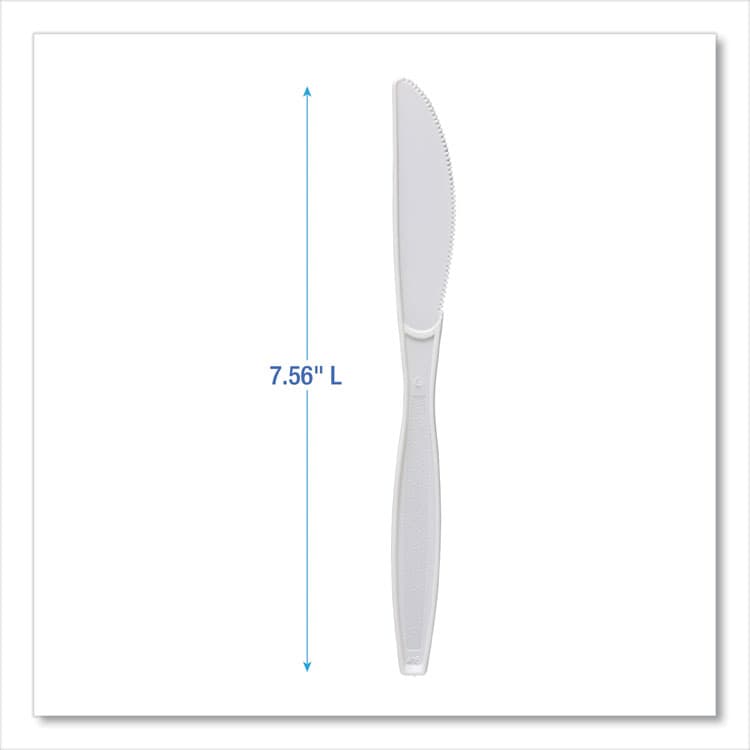 BOARDWALK Heavyweight Polypropylene Cutlery, Knife, Plastic, White, 1,000/Carton (BWKKNIFEHWPPWH) thumbnail 3