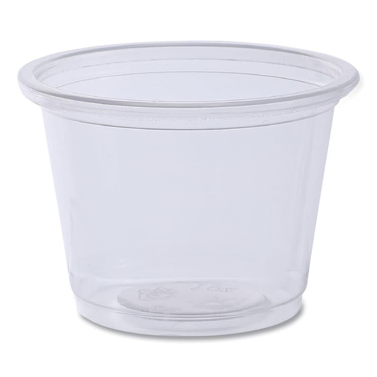 BOARDWALK Souffle/Portion Cups, 1 oz, Plastic, Clear, 125/Sleeves, 20 Sleeves/Carton (BWKPRTN1TS) thumbnail 2