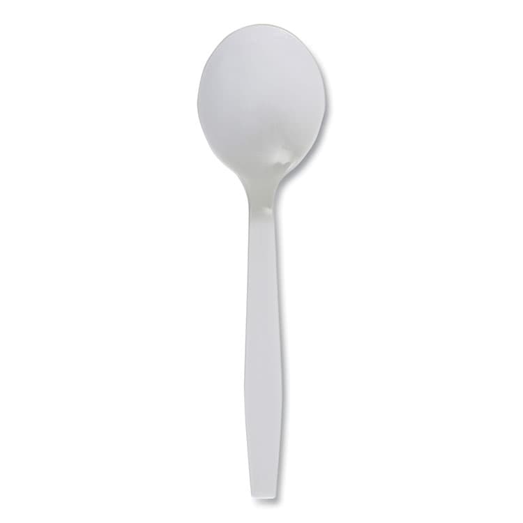 BOARDWALK Mediumweight Polystyrene Cutlery, Soup Spoon, Plastic, White, 1,000/Carton (BWKSOUPSPOON) thumbnail 2