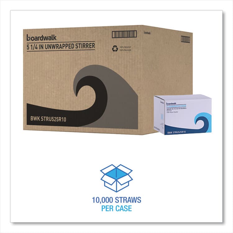 BOARDWALK Single-Tube Stir-Straws,5.25", Polypropylene, Red, 1,000/Pack, 10 Packs/Carton (BWKSTRU525R10) thumbnail 4