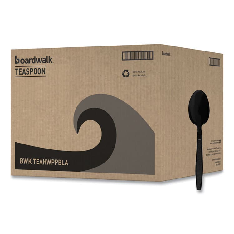 BOARDWALK Heavyweight Polypropylene Cutlery, Spoon, Plastic, Black, 1,000/Carton (BWKTEAHWPPBLA)