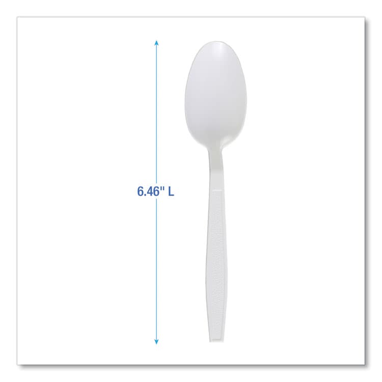 BOARDWALK Heavyweight Polypropylene Cutlery, Spoon, Plastic, White, 1,000/Carton (BWKTEAHWPPWH) thumbnail 3