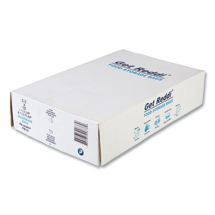 INTEGRATED BAGGING SYSTEMS Silverware Bags, 3.5" x 1.5" x 10", Clear, 2,000/Carton (IBSPB10) thumbnail 2