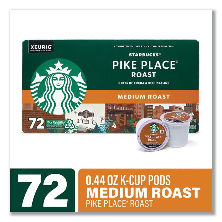 KEURIG DR PEPPER Pike Place Coffee K-Cups, Pike Place Roast, 72/Carton (GRR22002158) thumbnail 4