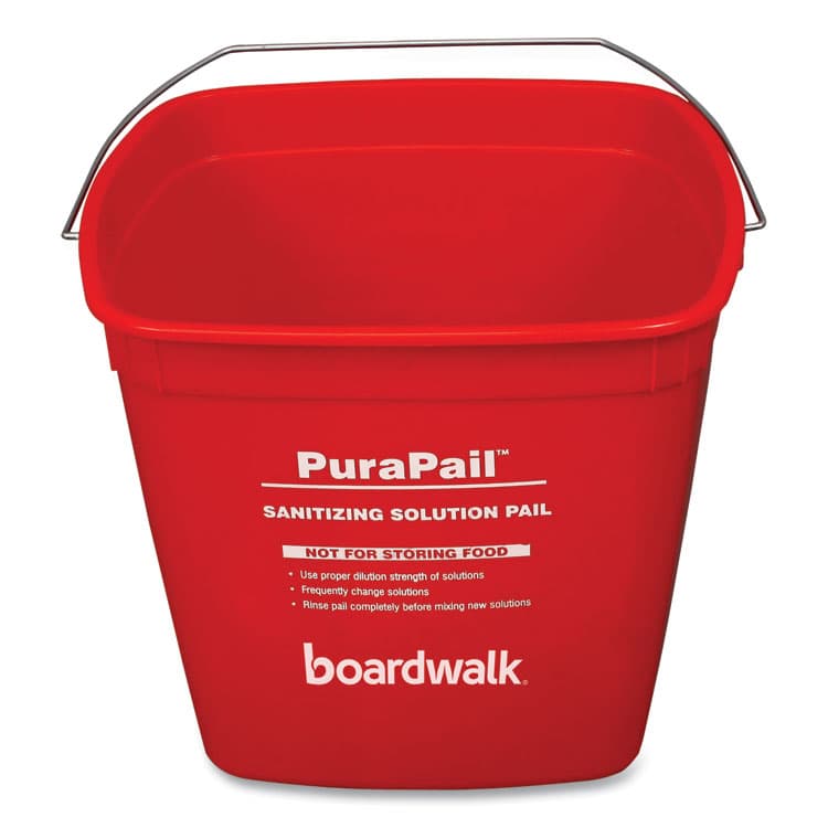 BOARDWALK PuraPail, 6 qt, Polypropylene, Red/White (BWK6QTREDBKT) thumbnail 2