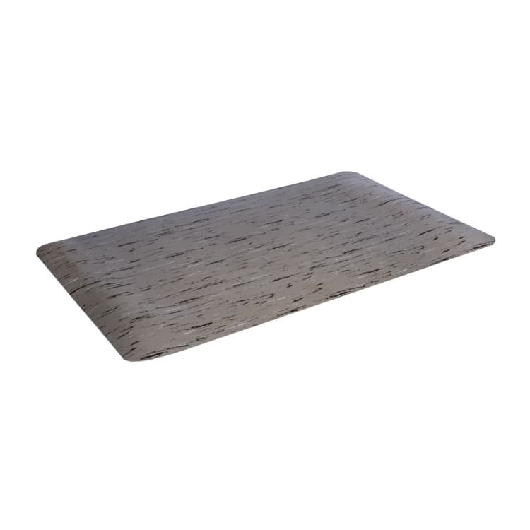 CROWN MATS & MATTING Cushion-Step Marbleized Rubber Mat, Rectangular, Gray Smooth Surface, 24" x 36" (CWNCU2436GY)