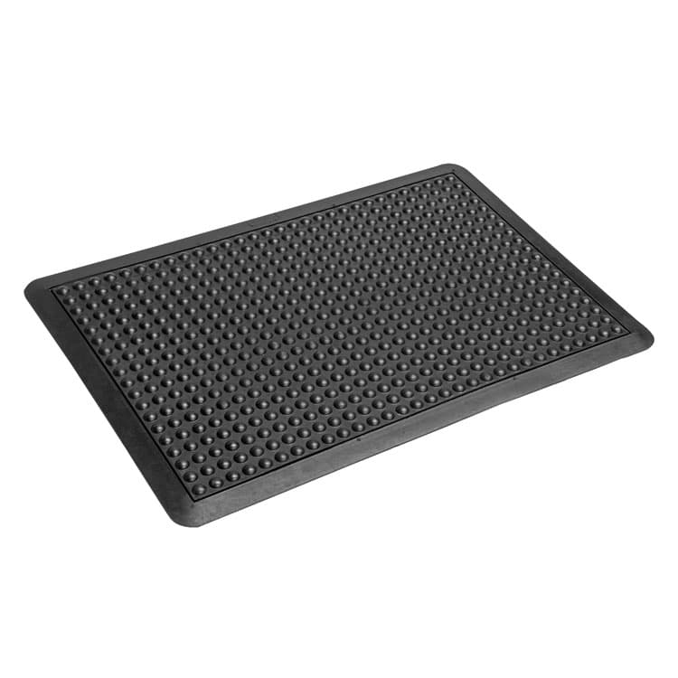 CROWN MATS & MATTING Yoga-Flex, Rectangular, Black High/Low Bubble Surface, 24" x 36" (CWNYF0023BK)