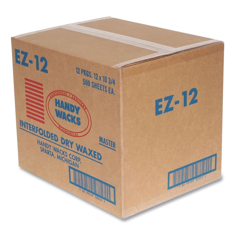 HANDY WACKS CORPORATION Interfolded Dry Waxed Paper Deli Sheets, 10.75 x 12, 500/Box, 12 Boxes/Carton (HWAEZ12) thumbnail 2