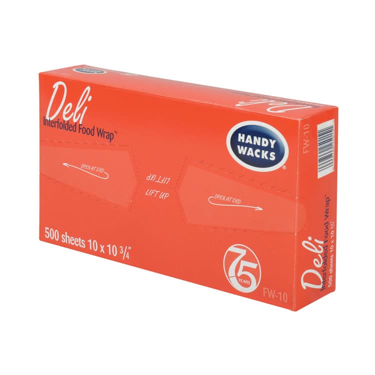 HANDY WACKS CORPORATION Interfolded Food Wrap Deli Sheets, 10.75 x 10, 500/Box, 12 Boxes/Carton (HWAFW10)