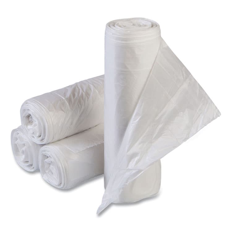 INTEGRATED BAGGING SYSTEMS Low-Density Commercial Can Liners, 60 gal, 1.15 mil, 38" x 58", Clear, Interleaved Roll, 20 Bags/Roll, 5 Rolls/Carton (IBSSLW3858SPNS)