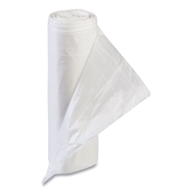 INTEGRATED BAGGING SYSTEMS High-Density Commercial Can Liner Value Pack, 55 gal, 11 mic, 36" x 58", Clear, Interleaved Roll, 25 Bags/Roll, 8 Rolls/CT (IBSVALH3660N12)