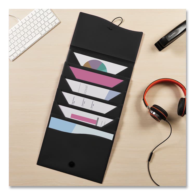 AVERY PRODUCTS CORPORATION Slide and View Expanding File, 6 Sections, Hook/Loop Closure, Letter Size, Black (AVE73542) thumbnail 3