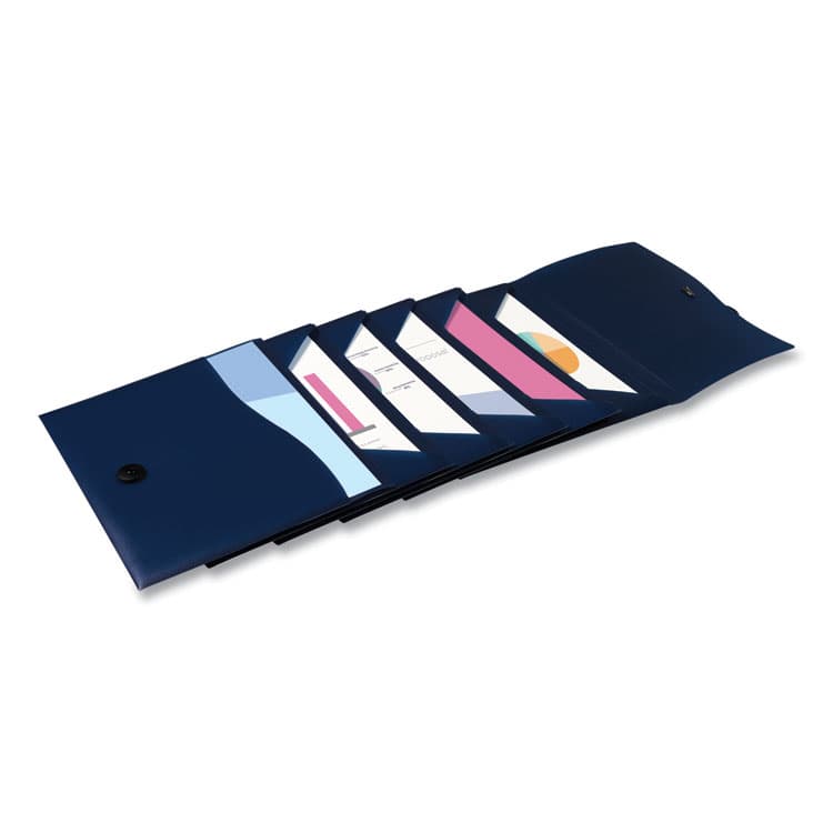 AVERY PRODUCTS CORPORATION Slide and View Expanding File, 6 Sections, Hook/Loop Closure, Letter Size, Navy Blue (AVE73545) thumbnail 2