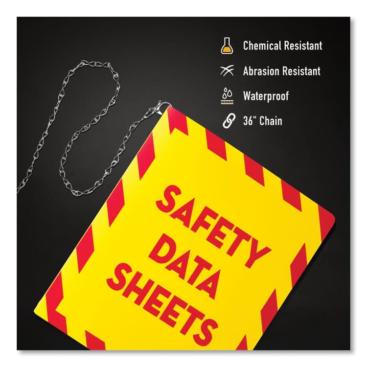 AVERY PRODUCTS CORPORATION UltraDuty Safety Data Sheet Binders with Chain, 3 Rings, 2" Capacity, 11 x 8.5, Yellow/Red (AVE77712) thumbnail 2