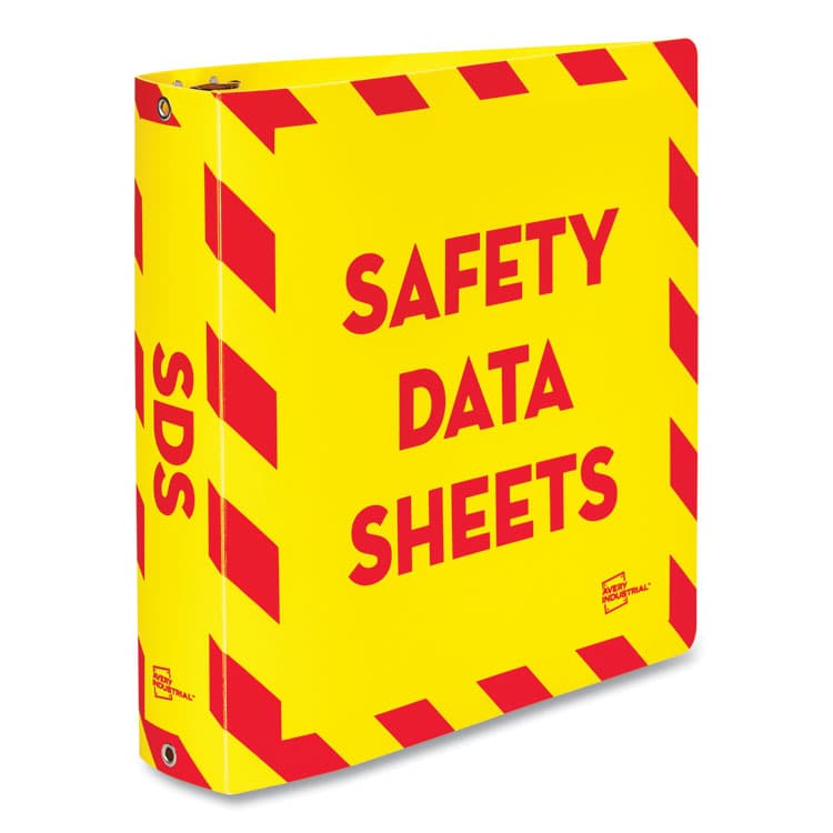 AVERY PRODUCTS CORPORATION UltraDuty Safety Data Sheet Binders with Chain, 3 Rings, 2" Capacity, 11 x 8.5, Yellow/Red (AVE77712)