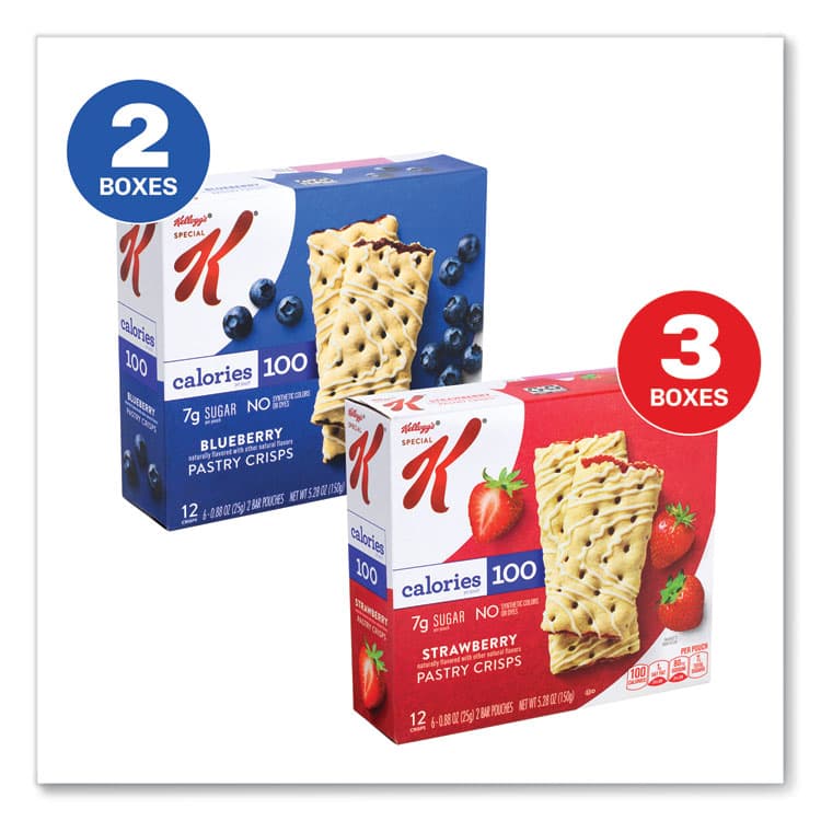 KELLOGG'S Special K Pastry Crisps, (36) Strawberry; (24) Blueberry, 0.88 oz, 2/Pouch, 30 Pouches/Carton (GRR22001007) thumbnail 2