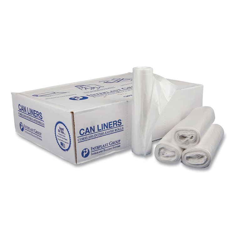INTEGRATED BAGGING SYSTEMS Draw-Tuff Institutional Draw-Tape Can Liners, Drawstring, 12 gal, 28" x 24", White, 25 Bags/Roll, 12 Rolls/Carton (IBSDT12GALW)
